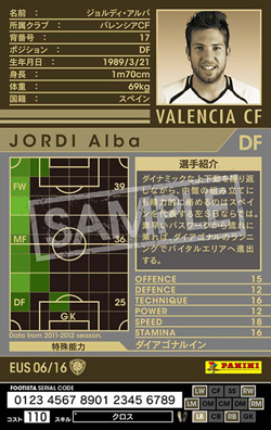 ジョルディ・アルバ | FOOTISTAカードデータ詳細